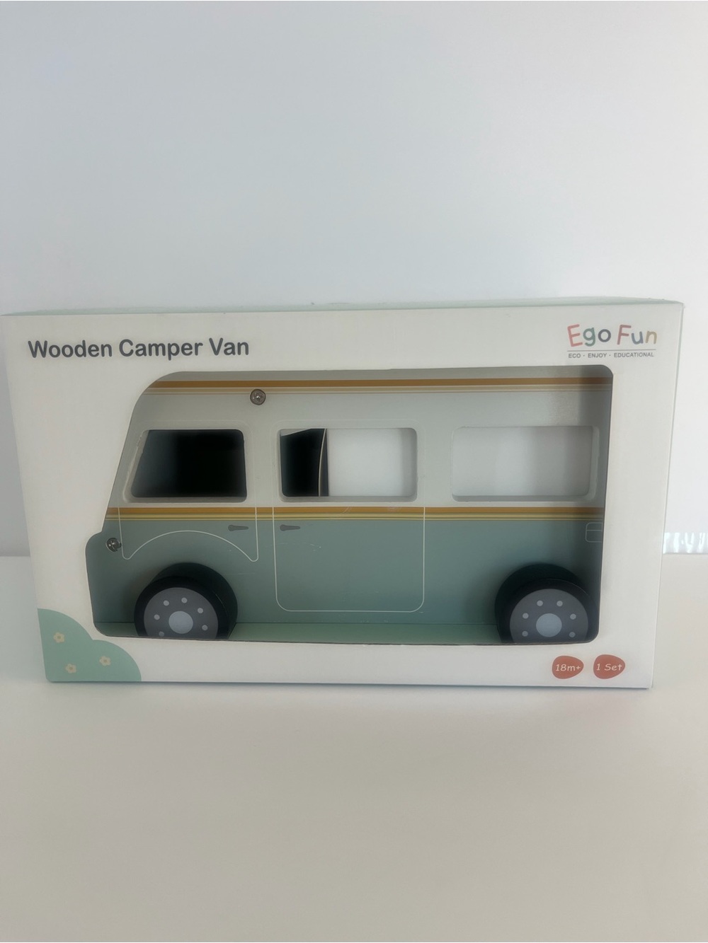 Wooden Camper Van Toy in Sage Green